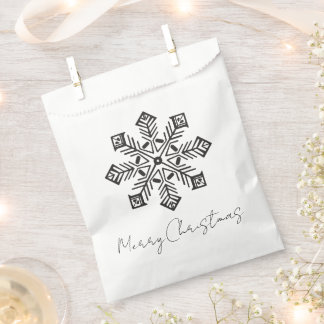 Stylised Xmas Merry Christmas Snowflake Favour Bag