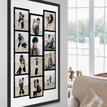 Stylish 12 Photo Collage Film Strip Family