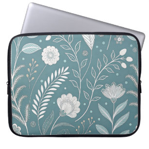 Stylish 15 Inch Laptop Sleeve with Floral Abstract