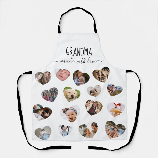 Stylish 16 Photo Heart Collage Apron (Front)