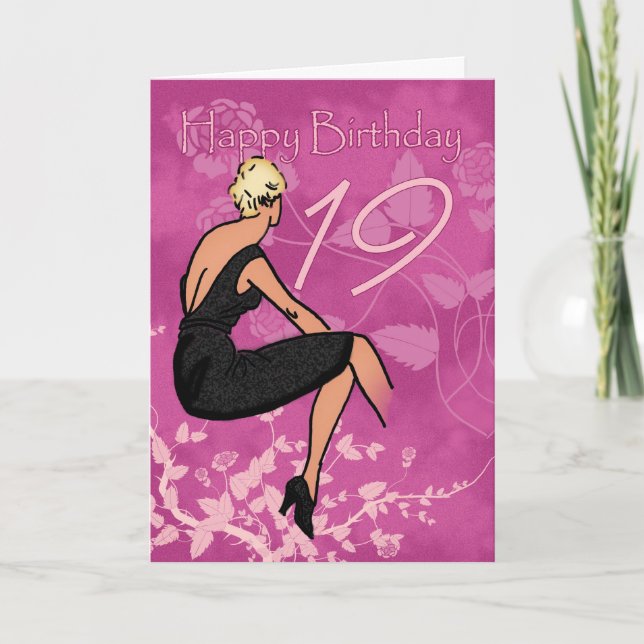 Stylish 19th Birthday Card (Front)