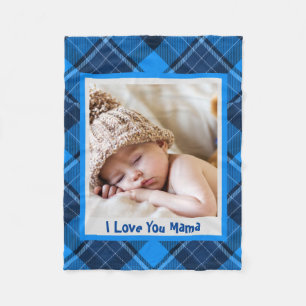 Stylish 1 Photo Collage Message to Mum  Fleece Blanket