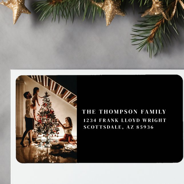 Stylish 2023 Family Photo Minimalist Modern Black Label (Creator Uploaded)