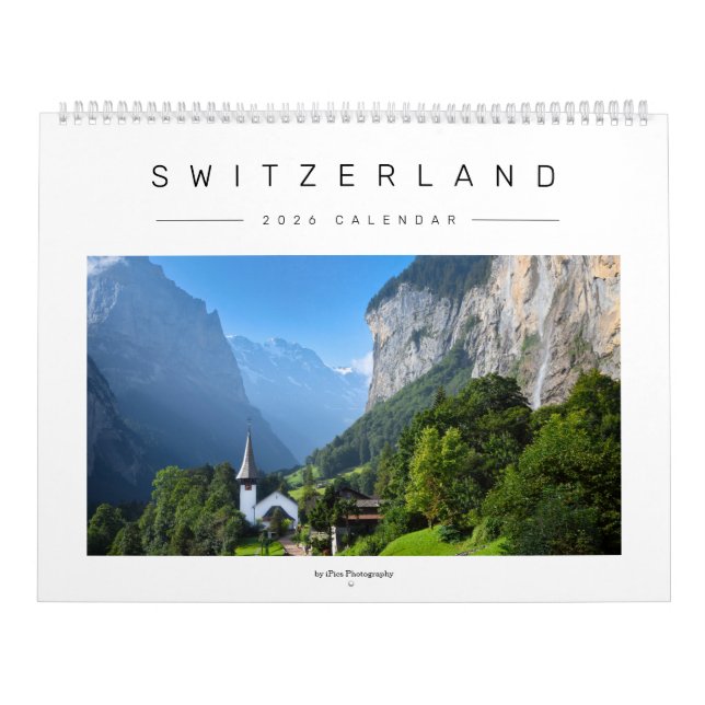 Stylish 2026 Swiss landscape and nature photo Calendar (Cover)
