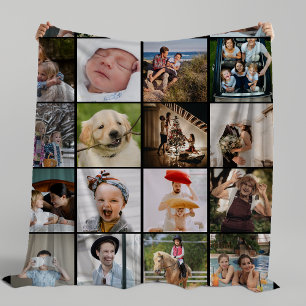 Stylish 20 Photo Collage Cosy Fleece Blanket
