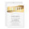 STYLISH 30TH birthday INVITE faux gold brushstroke