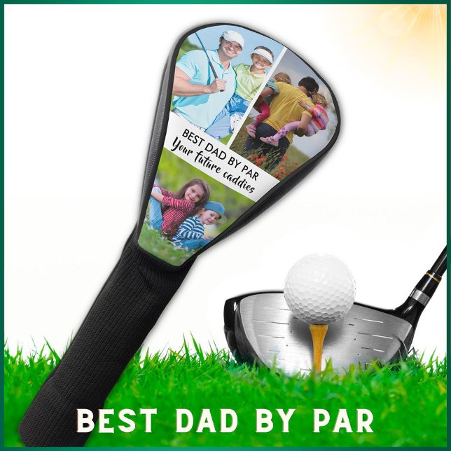 Stylish 3 Photo Best Dad By Par  Golf Head Cover (Creator Uploaded)