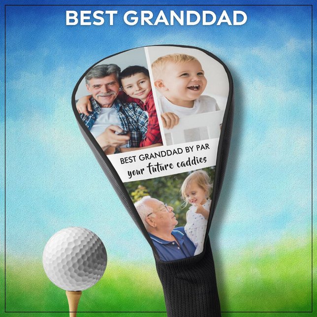 Stylish 3 Photo Best Grandad By Par  Golf Head Cover (Creator Uploaded)