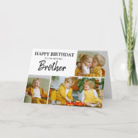 Stylish 3 Photo Collage Birthday Card