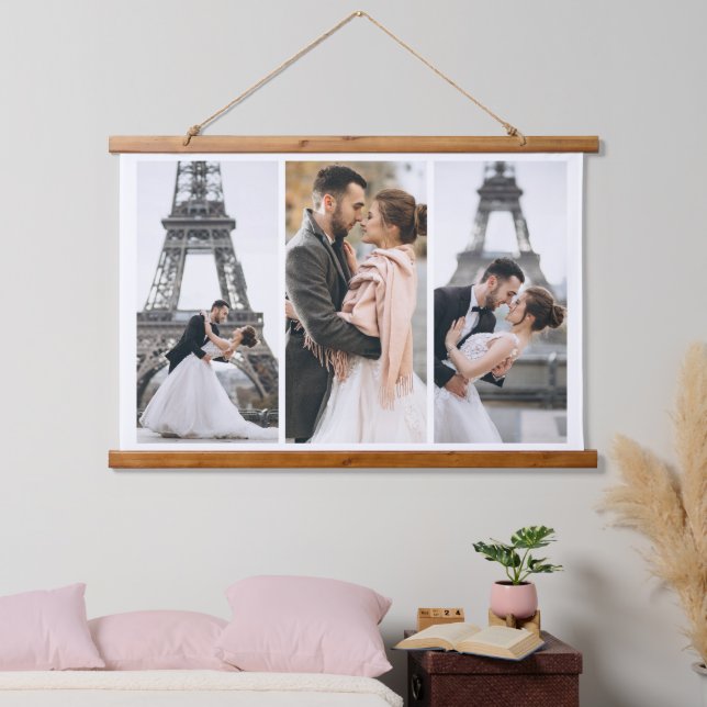 Stylish 3 Photo Gallery Hanging Tapestry (Bedroom)