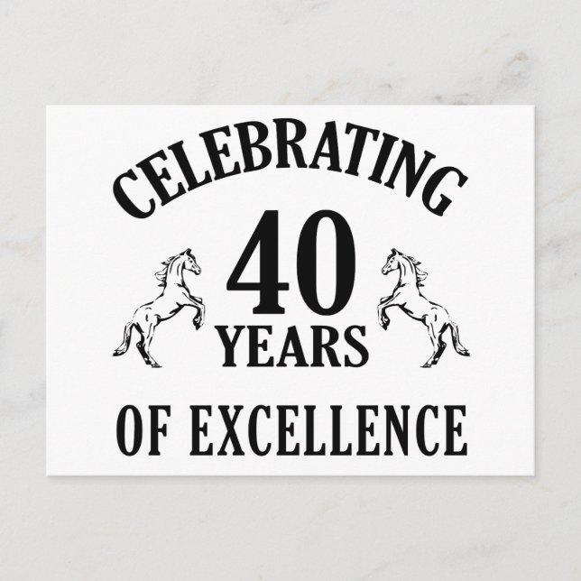 Stylish 40th Birthday Gift Ideas Postcard (Front)