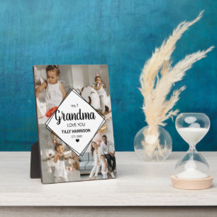 Stylish 4 Photo Collage   No 1 Grandma Plaque