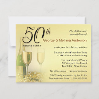 Stylish 50th Anniversary Party Invitations
