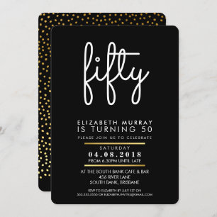 STYLISH 50TH birthday party FIFTY INVITE simple