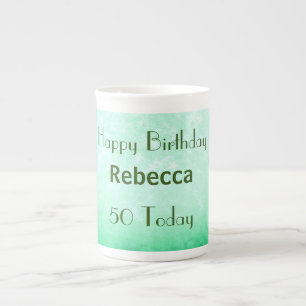 Stylish 50th Birthday Personalised Bone China Mug
