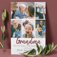 Stylish 5 Photo Birthday Card