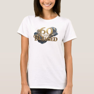 Stylish 60 AND BLESSED Creative Print T-Shirt