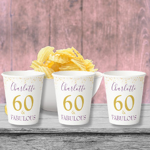 Stylish 60 and Fabulous Birthday Party Paper Cups