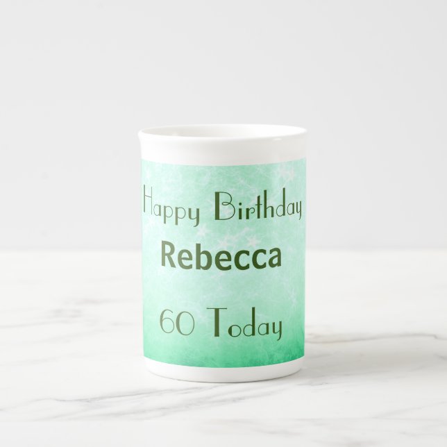Stylish 60th Birthday Personalised Bone China Mug (Front)