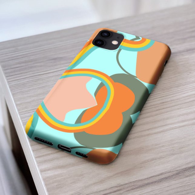Stylish 70s retro abstract pattern aesthetic iPhone case (Creator Uploaded)