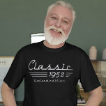 Stylish 72nd Birthday Auto Owner, Classic 1952 T-Shirt<br><div class="desc">Celebrate 72 years of enduring style and automotive passion with the "Stylish 72nd Birthday Auto Owner, Classic 1952 T-Shirt." Tailored for the individual marking this significant milestone, the shirt effortlessly blends vintage charm with contemporary flair. Featuring a sleek design inspired by the iconic year 1952, it's a chic and personalised...</div>