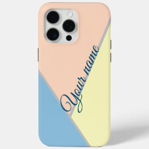 Stylish 80s vintage Colour block Custom name iPhone 15 Pro Max Case