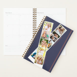 Stylish 8 Photo Strip Blue Rust Personalized Planner