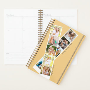 Stylish 8 Photo Strip Yellow Blue Personalized Planner