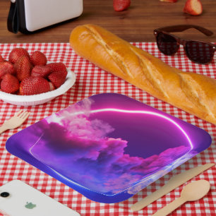 Stylish 9" Square Paper Plate with a Twist