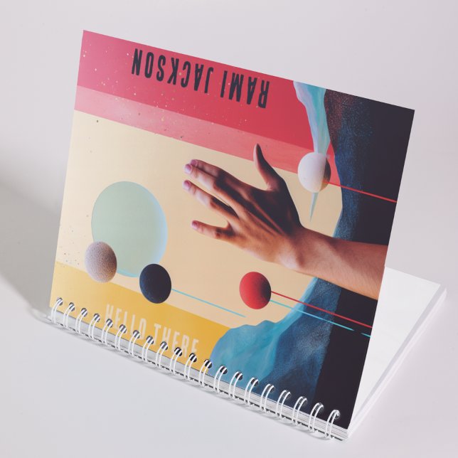 Stylish Abstract Art Colourful Personalised Name Notebook (Creator Uploaded)