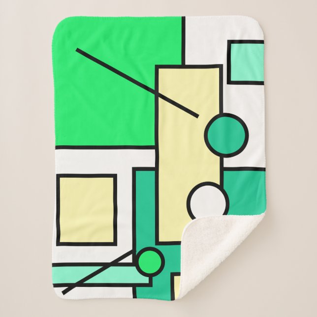 Stylish Abstract Art Geometry Shapes Blanket (Front)