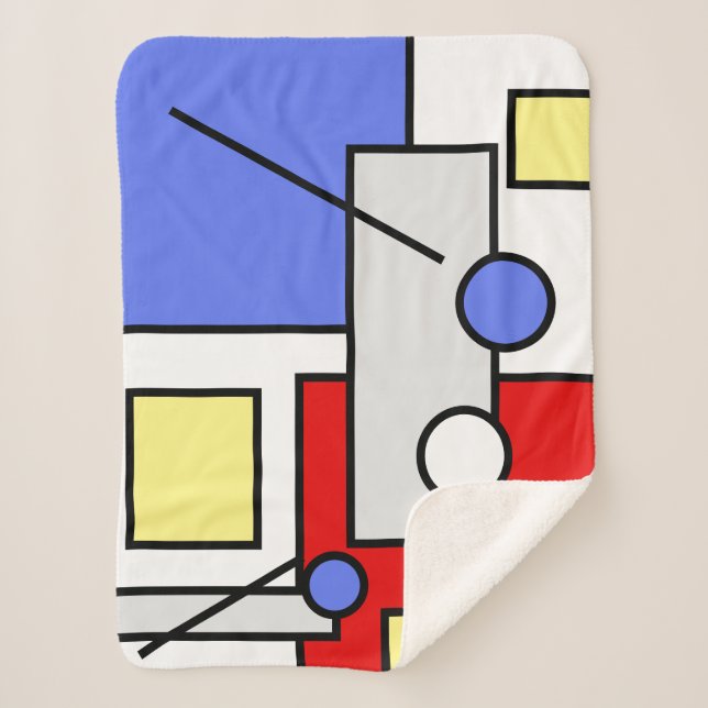 Stylish Abstract Art Geometry Shapes Blanket (Front)