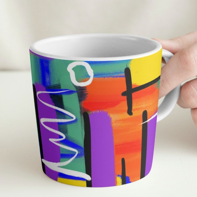  Stylish Abstract Colourful Rainbow Artwork Gift Mug (Creator Uploaded)