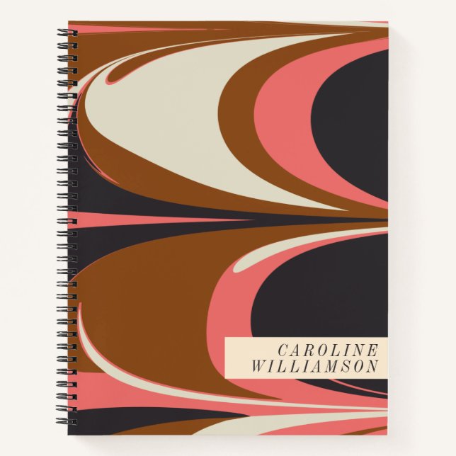 Stylish Abstract Contemporary Elegant Personalised Notebook (Front)