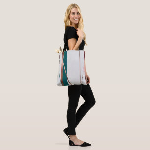Stylish Abstract Copper with Teal Accents Tote Bag