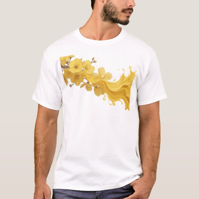 Stylish ABSTRACT FLOWER Creative Print T-Shirt (Front)