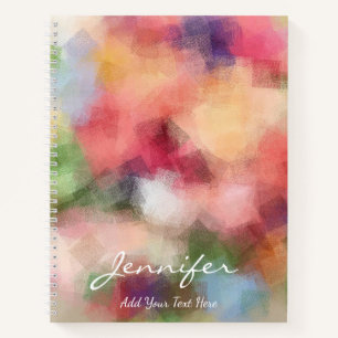 Stylish Abstract Flowers Modern Floral Template Notebook