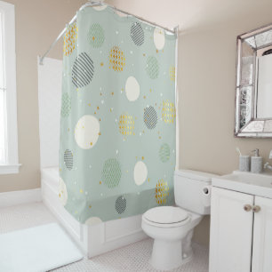 Stylish Abstract Geometric Pastel Tones Pattern Shower Curtain