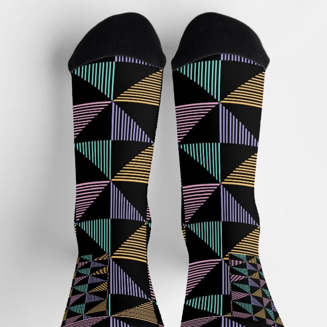 Stylish Abstract Geometric Print – Modern Trendy Socks (Top)