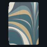 Stylish Abstract Marble Swirl in Teal and Gold iPad Pro Cover<br><div class="desc">Unique Abstract Marble Fine Art in Blue and Green Tablet Case</div>