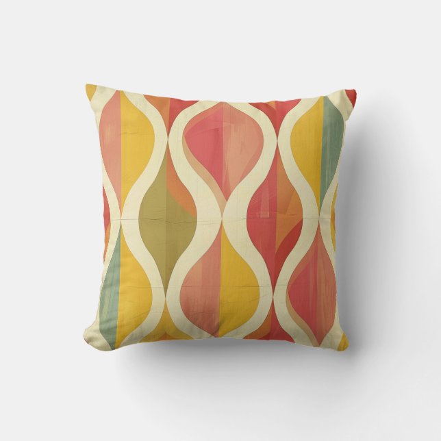 Stylish Abstract Mid Century Pattern Cushion (Front)