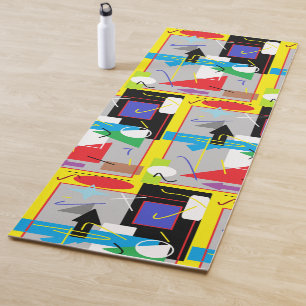 Stylish Abstract Positive Vibe Geometry Yoga Mat