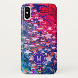 Stylish Abstract Stars Monogram iPhone X Case