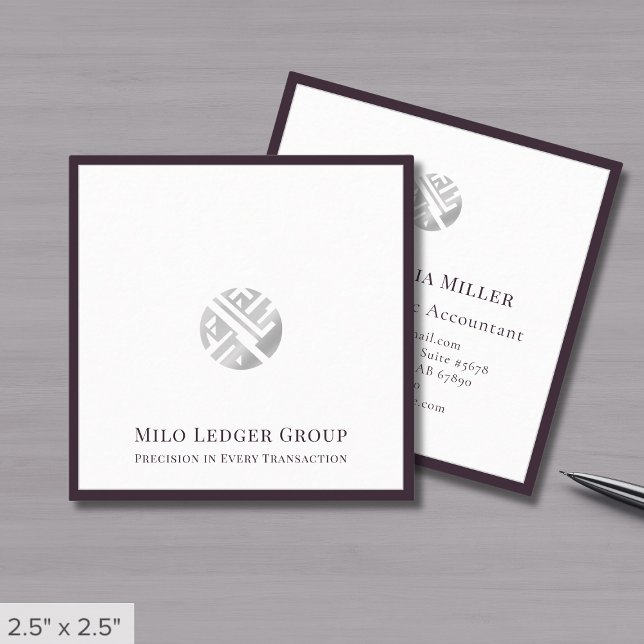 Stylish Accountant CPA Tax Consultant Square Business Card (Creator Uploaded)