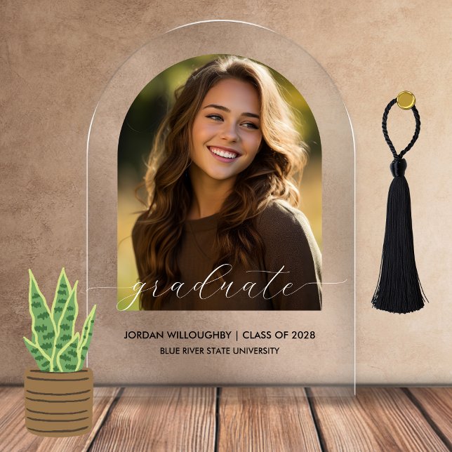 Stylish Acrylic Border Arch Grad Announcement (Creator Uploaded)