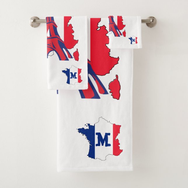 Stylish ADDICTED TO PARIS Monogram Bath Towel Set (Insitu)