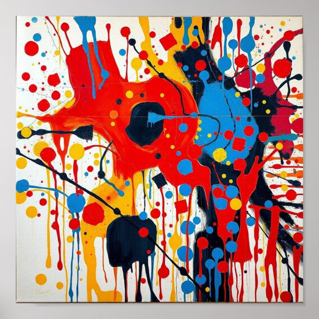 Stylish Aesthetic Abstract Art Water Color Poster (Front)