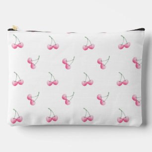 Stylish Aesthetic Hot Pink Coquette Cherries Accessory Pouch