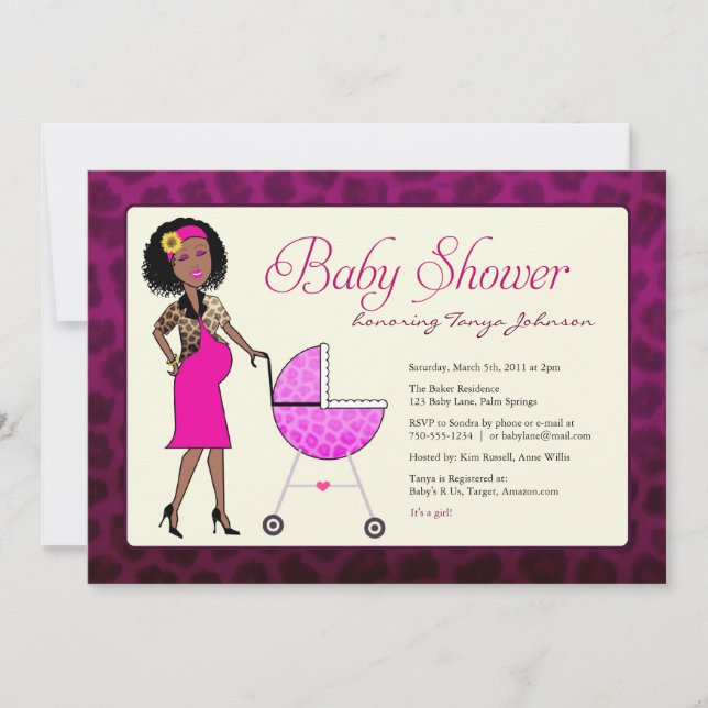 Stylish African American Baby Shower Invitation (Front)