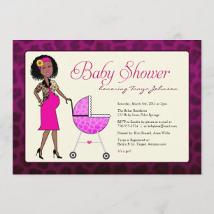 Stylish African American Baby Shower Invitation